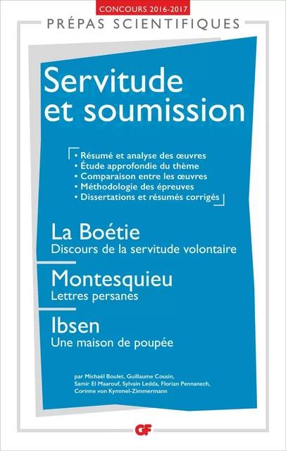 Servitude et soumission - Prépas scientifiques -  Collectif - Flammarion