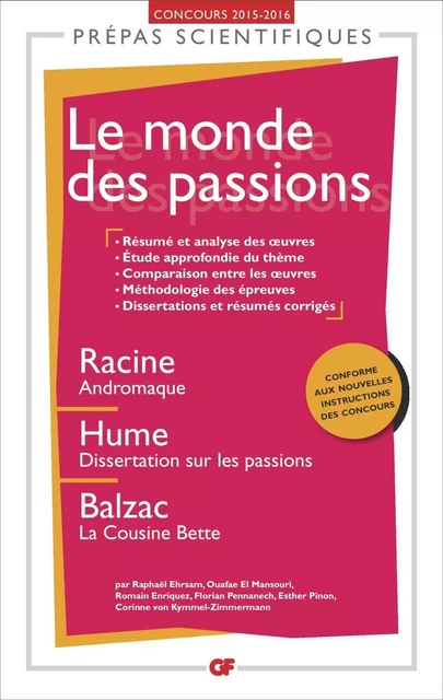 Le monde des passions - Prépas scientifiques -  Collectif - Flammarion