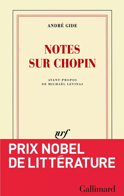 Notes sur Chopin - André Gide - Editions Gallimard