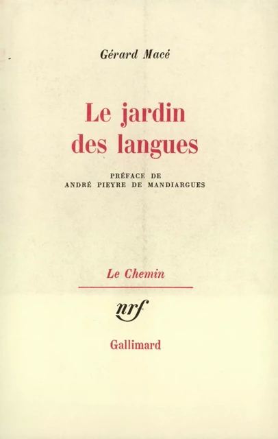 Le jardin des langues - Gérard Macé - Editions Gallimard