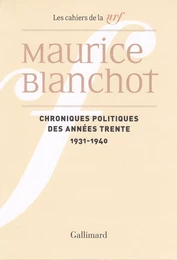 Chroniques politiques des années trente (1931-1940)