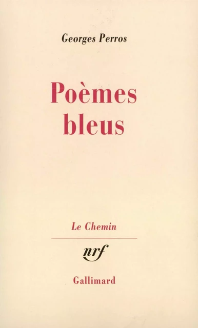 Poèmes bleus - Georges Perros - Editions Gallimard