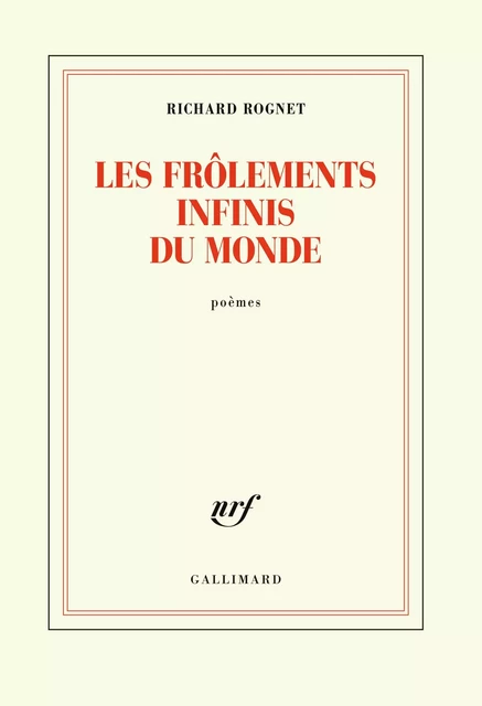 Les frôlements infinis du monde - Richard Rognet - Editions Gallimard