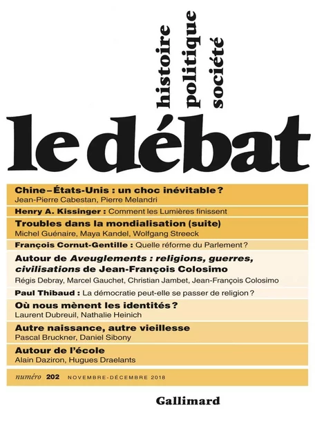 Le Débat N° 202 (Novembre - Décembre) -  Collectifs - Editions Gallimard