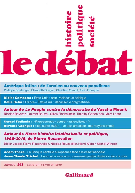 Le Débat N° 203 (Janvier- Février) -  Collectifs - Editions Gallimard