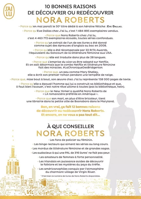 PLAQUETTE NORA ROBERTS JLU 2021 -  Collectif - J'ai Lu