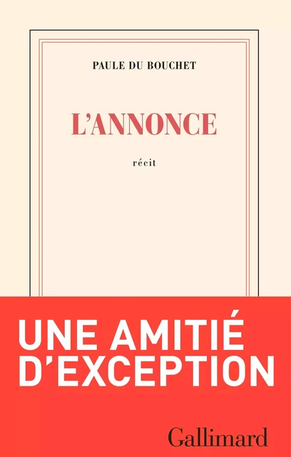 L'annonce - Paule du Bouchet - Gallimard Audio