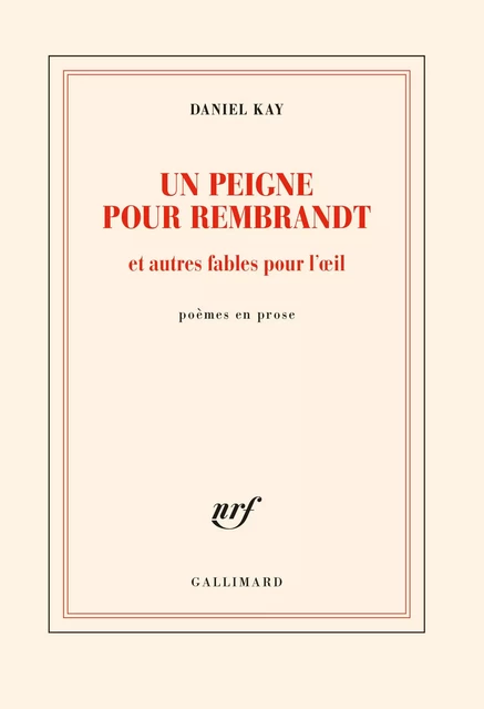 Un peigne pour Rembrandt et autres fables pour l’œil - Daniel Kay - Editions Gallimard