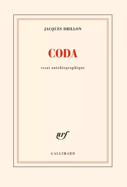 Coda - Jacques Drillon - Editions Gallimard