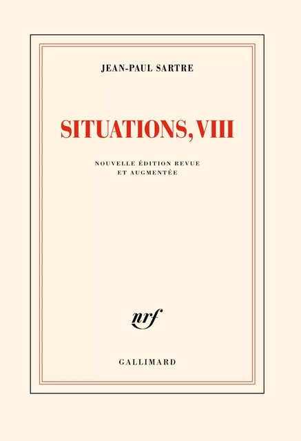 Situations (Tome 8) - Jean-Paul Sartre - Editions Gallimard