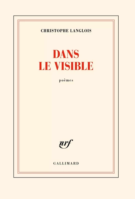 Dans le visible - Christophe Langlois - Editions Gallimard