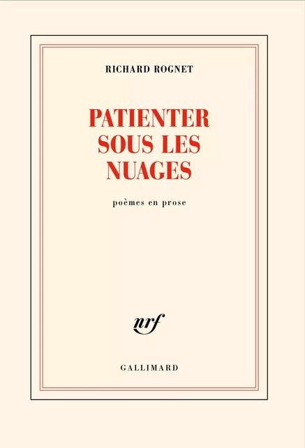 Patienter sous les nuages - Richard Rognet - Editions Gallimard