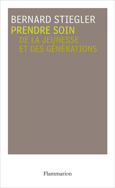 Prendre soin. De la jeunesse et des générations - Bernard Stiegler - Flammarion