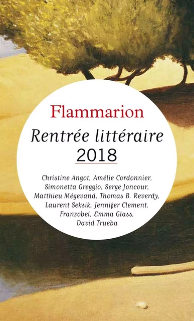 Rentrée littéraire Flammarion 2018 - Extraits gratuits - Christine Angot, Simonetta Greggio, Amélie Cordonnier, Serge Joncour, Matthieu Mégevand, Thomas B. Reverdy, Laurent Seksik, Emma Glass, David Trueba, Jennifer Clement,  Franzobel - Flammarion