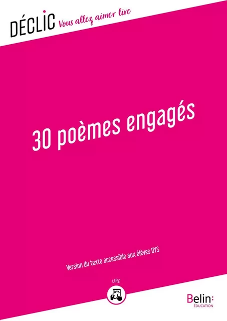 30 poèmes engagés - DYS - Aurélie Lagadec - Humensis