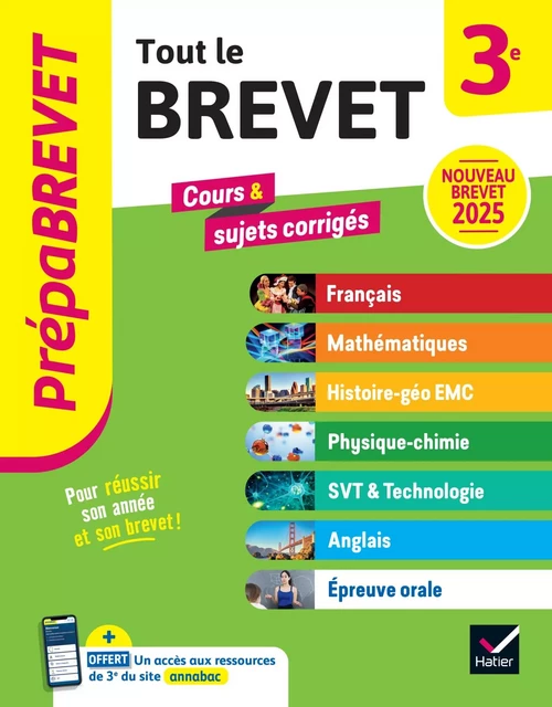 Prépabrevet - Tout le brevet 2025 - 3e (toutes les matières) - Caroline Bureau, Jeanne-France Rattier, Louise Taquechel, Emmanuelle Michaud, Nicolas Nicaise, Cécile Gaillard, Laure Pequignot-Grandjean, Gaëlle Perrot, Isabelle Provost, Jean-Pierre Bureau, Joël Carrasco, Marielle Chevallier, Christophe Clavel, Gaëlle Cormerais, Christine Formond, Guillaume d'Hoop, Fabien Madoz-Bonnot - Hatier