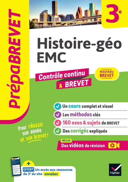 Prépabrevet - Histoire-géo EMC 3e - Brevet 2025 - Marielle Chevallier, Christophe Clavel, Guillaume d'Hoop - Hatier