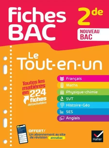 Fiches bac - Le Tout-en-un 2de (toutes les matières) - 2024-2025 -  Collectif - Hatier