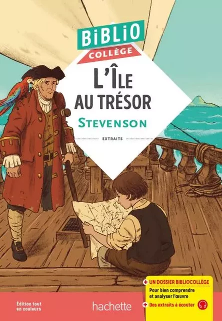 Bibliocollège - L'île au trésor - Robert Louis Stevenson - Hachette Éducation