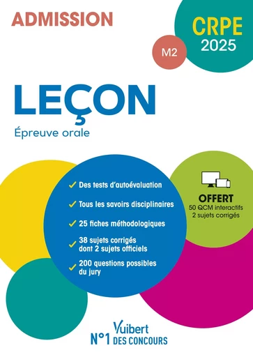 CRPE 2025 - Leçon - Epreuve orale (M2) - Marc Loison, Valérie Bouquillon-Sadaune, Marine Damiens, Marjory Dubois, Aline Merlot, Eve Santhune - Vuibert