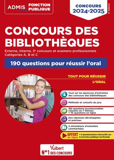 Concours des bibliothèques - Catégories A, B et C - 190 questions pour réussir l'oral - Stéphanie Besançon, Albane Lejeune - Vuibert