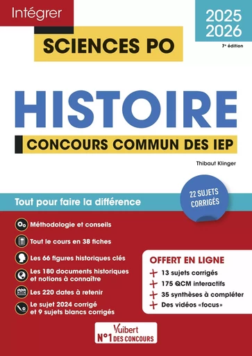 Sciences Po - Histoire - Concours commun des IEP 2025-2026 + 10 vidéos Focus - Thibaut Klinger - Vuibert