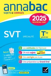 Annales du bac Annabac 2025 SVT Tle générale (spécialité)