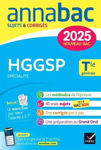 Annales du bac Annabac 2025 HGGSP Tle générale (spécialité) - Christophe Clavel, Laurent van De Wandel, Anthony Guyon, Florence Holstein, Barbara Jamin de Capua, Jean-Philippe Renaud - Hatier