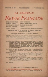 La Nouvelle Revue Française N' 109 (Octobre 1922)