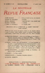 La Nouvelle Revue Française N' 119 (Aoűt 1923)