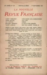 La Nouvelle Revue Française N' 120 (Septembre 1923)