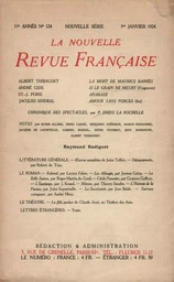 La Nouvelle Revue Française N' 124 (Janvier 1924)