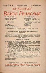 La Nouvelle Revue Française N' 125 (Février 1924)