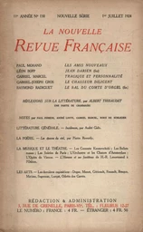 La Nouvelle Revue Française N' 130 (Juillet 1924)