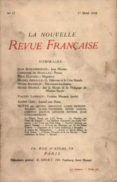 La Nouvelle Revue Française N' 17 (Mai 1910)