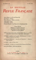 La Nouvelle Revue Française N' 179 (Aoűt 1928)