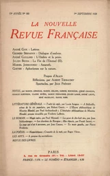 La Nouvelle Revue Française N' 180 (Septembre 1928)