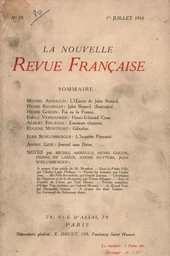 La Nouvelle Revue Française N' 19 (Juillet 1910)