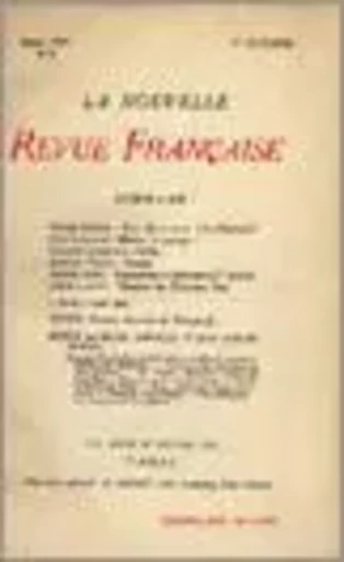 La Nouvelle Revue Française N' 9 (Octobre 1909) -  Collectifs - Editions Gallimard - Revues NRF