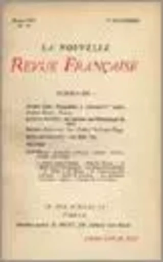 La Nouvelle Revue Française N' 10 (Novembre 1909) -  Collectifs - Editions Gallimard - Revues NRF