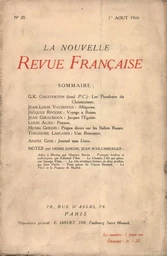 La Nouvelle Revue Française N' 20 (Aoűt 1910)