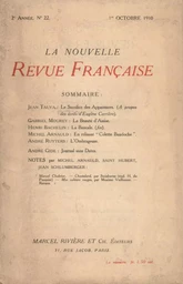 La Nouvelle Revue Française N' 22 (Octobre 1910)