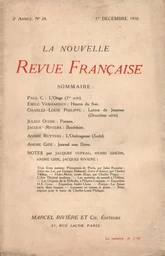 La Nouvelle Revue Française N' 24 (Décembre 1910)