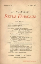 La Nouvelle Revue Française N' 44 (Aoűt 1912)