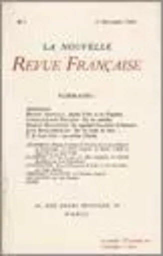 La Nouvelle Revue Française N' 1 (Novembre 1908) - André Gide - Editions Gallimard - Revues NRF