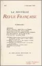 La Nouvelle Revue Française N' 1 (Novembre 1908)