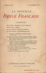 La Nouvelle Revue Française N' 59 (Novembre 1913)