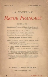 La Nouvelle Revue Française N' 60 (Décembre 1913)