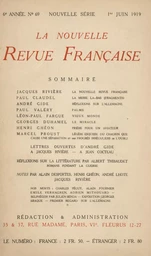 La Nouvelle Revue Française N' 69 (Juin 1919)