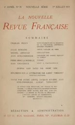 La Nouvelle Revue Française N' 70 (Juillet 1919)